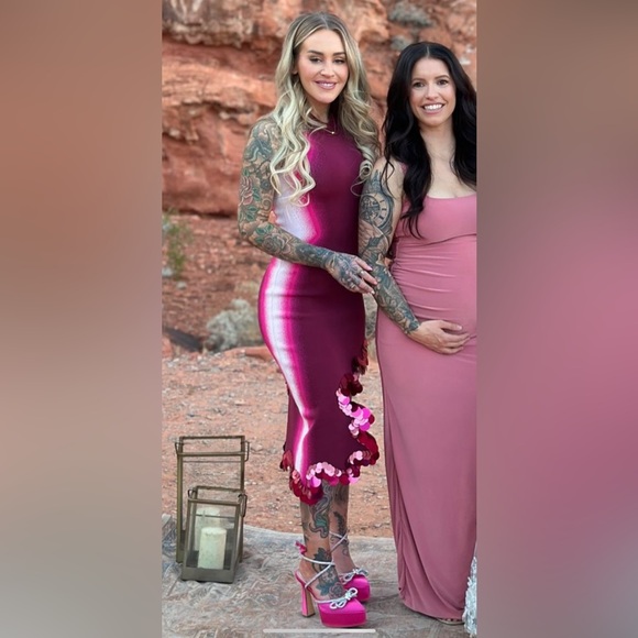 PH5 MAYA WAVY ASYMMETRIC DRESS - pink sequins - Picture 4 of 6